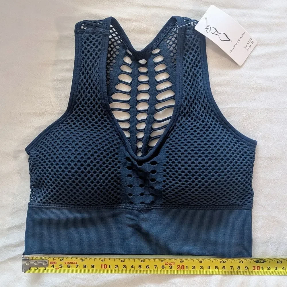 NWT Navy Blue Mesh Sports Bra size Small / Medium